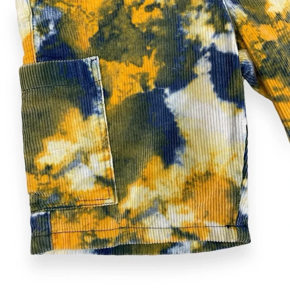 Topman Shorts Mens Size 28 Multicolor Watercolor Corduroy Bermuda Cargo NWOT